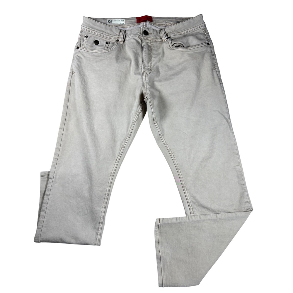 Point Zero Sam Hybrid Sweat Jeans Mens 36x32 Tan Khaki Straight Leg Pants